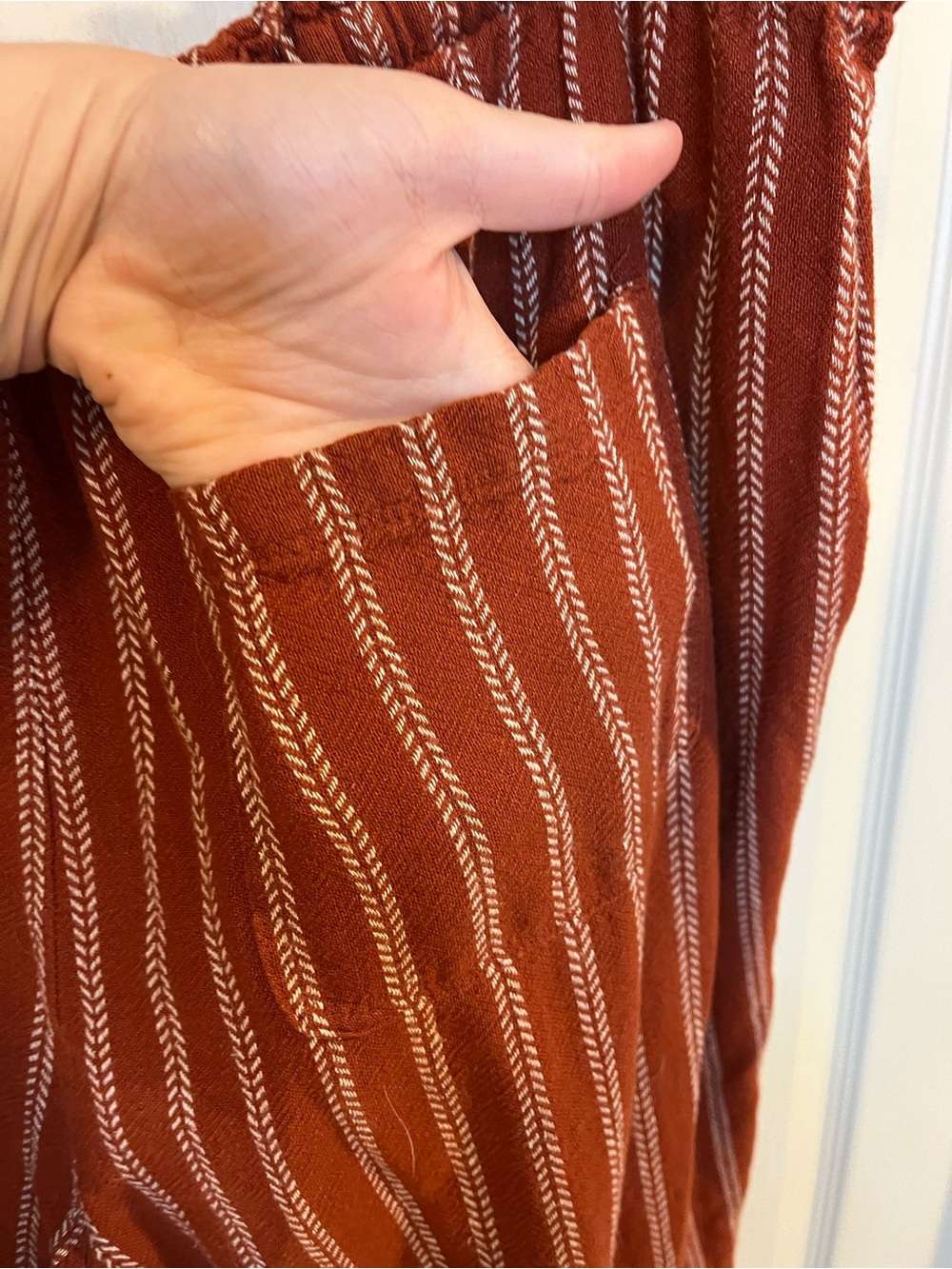 Sonoma Rust Red Striped Pull-On Wide Pants - Picture 7 of 8